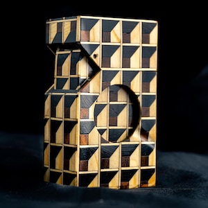 Scatola per sigarette in legno 3D con posacenere