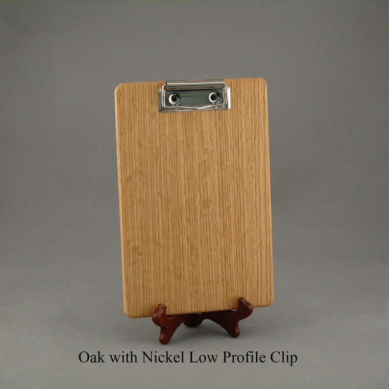 Hand-crafted smaller wooden clipboards from Ohio walnut, cherry, oak & maple. Available with handsome traditional or low profile clips. image 7