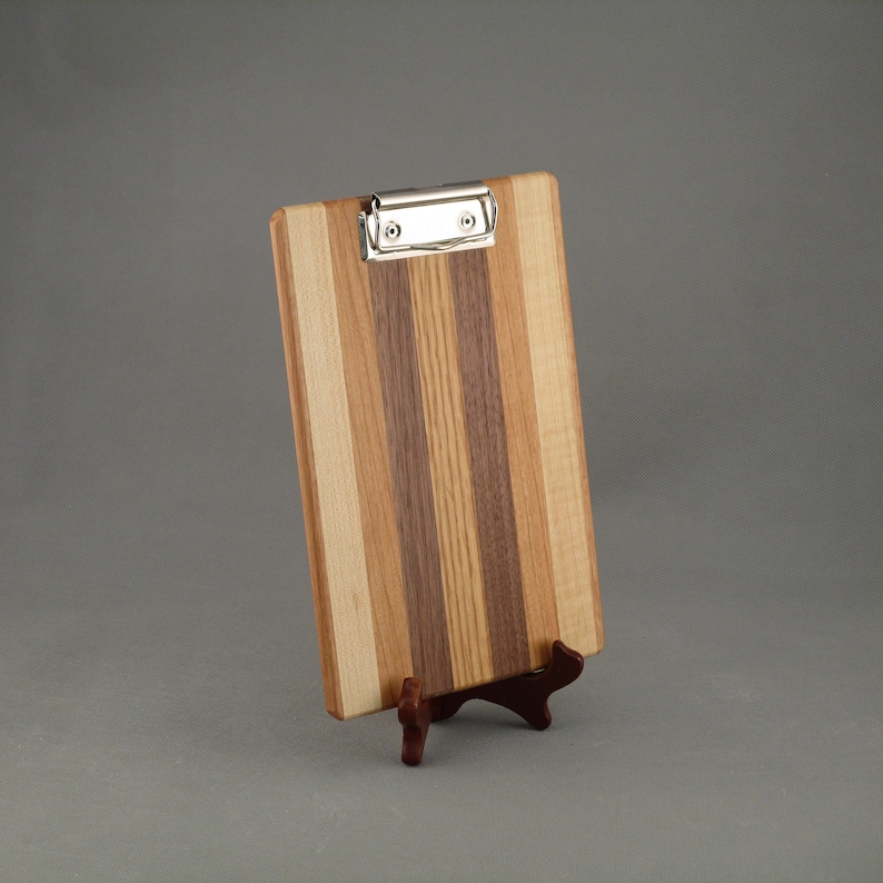 Hand-crafted smaller wooden clipboards from Ohio walnut, cherry, oak & maple. Available with handsome traditional or low profile clips. image 3