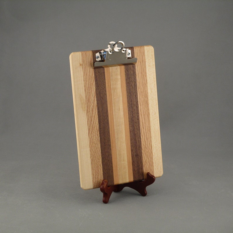 Hand-crafted smaller wooden clipboards from Ohio walnut, cherry, oak & maple. Available with handsome traditional or low profile clips. image 4