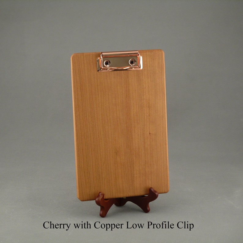 Hand-crafted smaller wooden clipboards from Ohio walnut, cherry, oak & maple. Available with handsome traditional or low profile clips. image 9