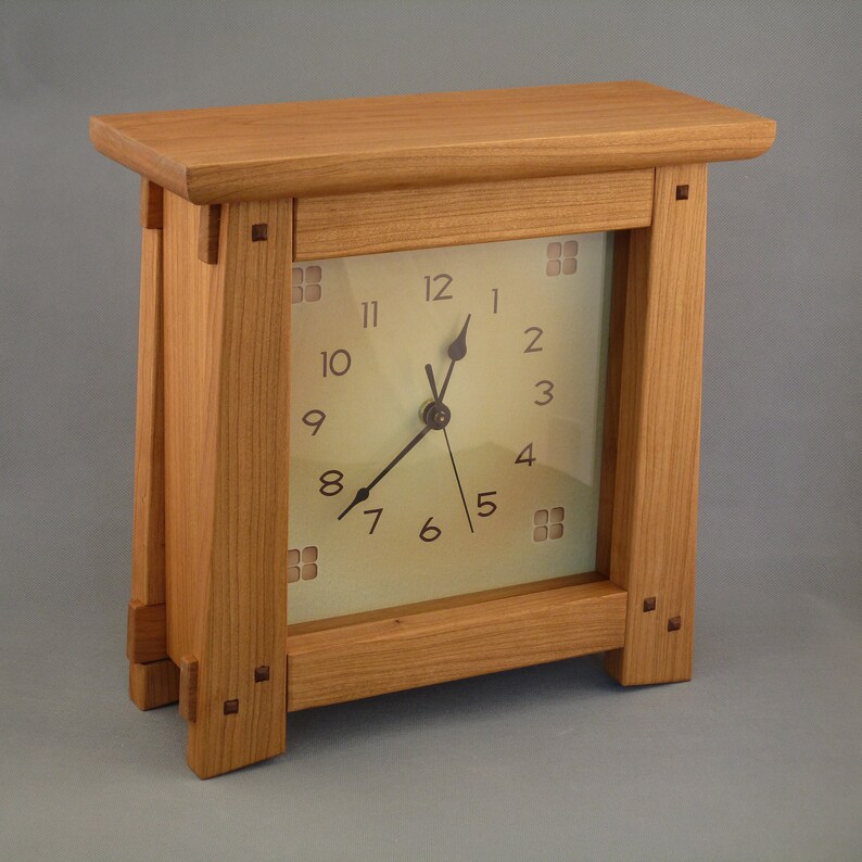 Arts & Crafts Mission Style Clock Cherry Etsy