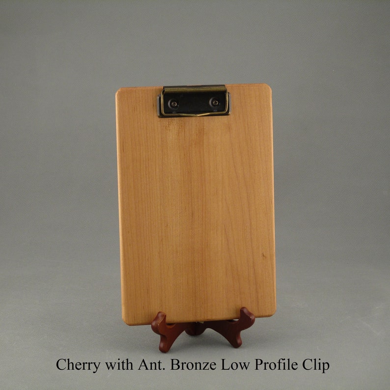 Hand-crafted smaller wooden clipboards from Ohio walnut, cherry, oak & maple. Available with handsome traditional or low profile clips. image 10