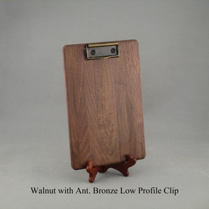 Hand-crafted smaller wooden clipboards from Ohio walnut, cherry, oak & maple. Available with handsome traditional or low profile clips. image 5
