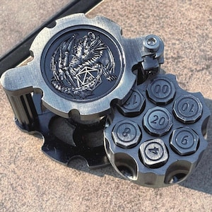 D&D Revolver Gunslinger Dice, Unique Metal Dice Set dm Gift, Dungeons and Dragons Spinner Dice, Heavy Dice Set, Bullet dice Fidget RPG TTRPG