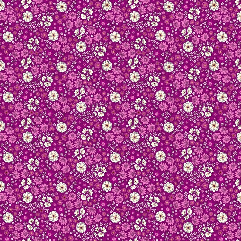 Figo Fabrics Quilting Cotton 525 Primavera Sweet Blossoms 90317-80 Purple