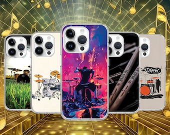 Drumband Art Music Telefoonhoesje voor iPhone 16 15 14 13 11 8 Pro Max Plus Mini / hoesje voor Samsung S25 S24 S23 S22 Ultra A55 A15 / Google Pixel