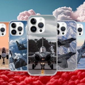Coque pour iPhone 16 15 14 13 Pro Max Plus, avion militaire, aviation, étui pour Samsung S25 S24 S23 S22 Ultra/Google Pixel