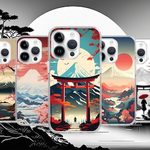 Japan Mt Fuji Art Handyhülle für iPhone 16 15 14 13 11 Pro Max Plus Mini / Case für Samsung S25 S24 S23 S22 S21 Ultra A55 A15 / Google Pixel