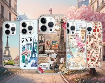 Paris Eiffel Art Phone Case for iPhone Air 17 16 15 14 11 Pro Max Plus Mini / Case for Samsung S26 S25 S24 Ultra A55 A15 14 / Google Pixel