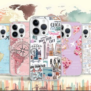 Travel Lover Map Niedliche Handytasche für iPhone 16 15 14 13 Pro Max Plus Mini 8 / Case for Samsung S25 S24 S23 S22 Ultra Note FE / Google Pixel