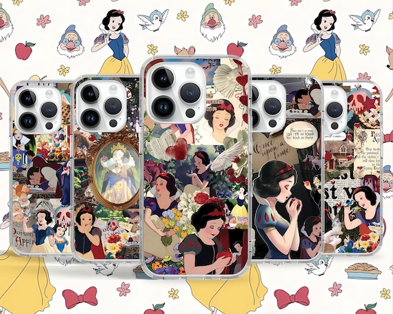 Snow White Princess Girly Phone Case for iPhone Air 17 16 15 14 11 Pro Max Plus Mini / Case for Samsung S26 S25 S24 Ultra FE/ Google Pixel