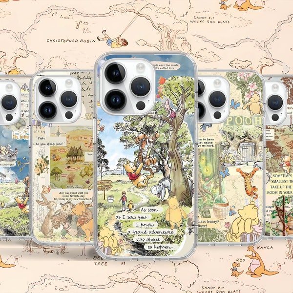 Winnie the Pooh Piglet Tigger Eeyore Phone Case for iPhone Air 17 16 15 14 Pro Max Plus Mini / Case for Samsung S26 S25 Ultra / Google Pixel