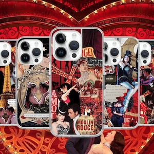 Moulin Rouge Broadway Musical Film Handytasche für iPhone 16 15 14 13 Pro Max Plus Mini / Case für Samsung S25 S24 S23 Ultra / Google Pixel