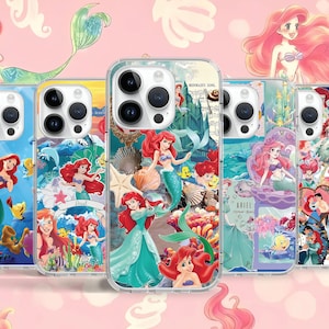 Custodia per telefono Ariel Princess Little Mermaid per iPhone 16 15 14 13 Pro Max Plus Mini / Custodia per Samsung S25 S24 S23 S22 Ultra FE / Google Pixel