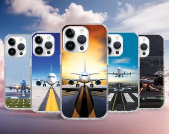 Luchtvaartvliegtuig telefoonhoesje voor iPhone 16 15 14 13 Pro Max Plus / hoesje voor Samsung S25 S24 S23 S22 S21 Ultra A55 / Google Pixel