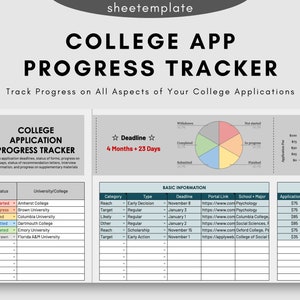 College Application Progress Tracker | Track Deadlines, Essays, Recommendations, Interviews, and More!