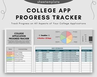 College Application Progress Tracker | Track Deadlines, Essays, Recommendations, Interviews, and More!