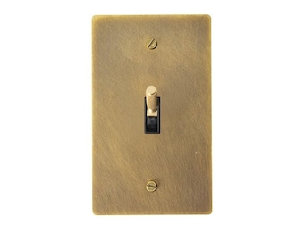 Aged Brass Toggle Light Switch Plate