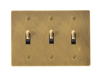 Light Switch Plate - Aged Brass Finish