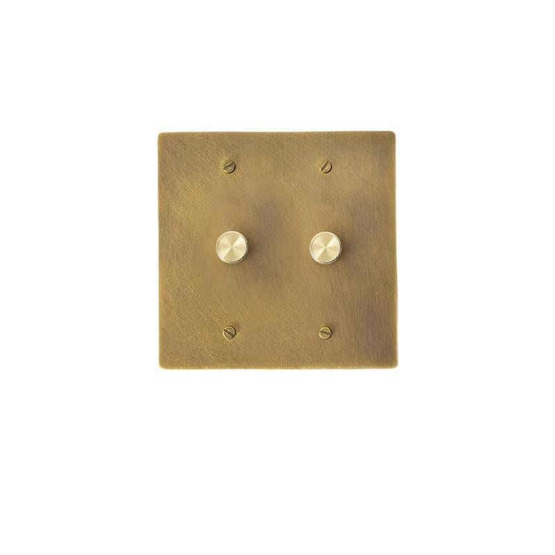 Aged Brass Dimmer Switch Plate - Retro Rotary Light Control - Single pole / 3 way