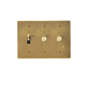 Toggle, Dimmer & Outlet Combo Switch Plates - Aged Brass Finish - Etsy