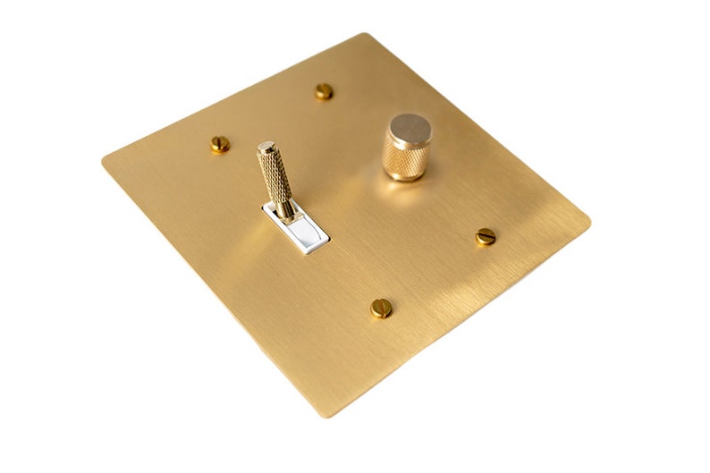 Toggle, Dimmer & Outlet Combo Switch Plates - Gold Brass Finish - Etsy