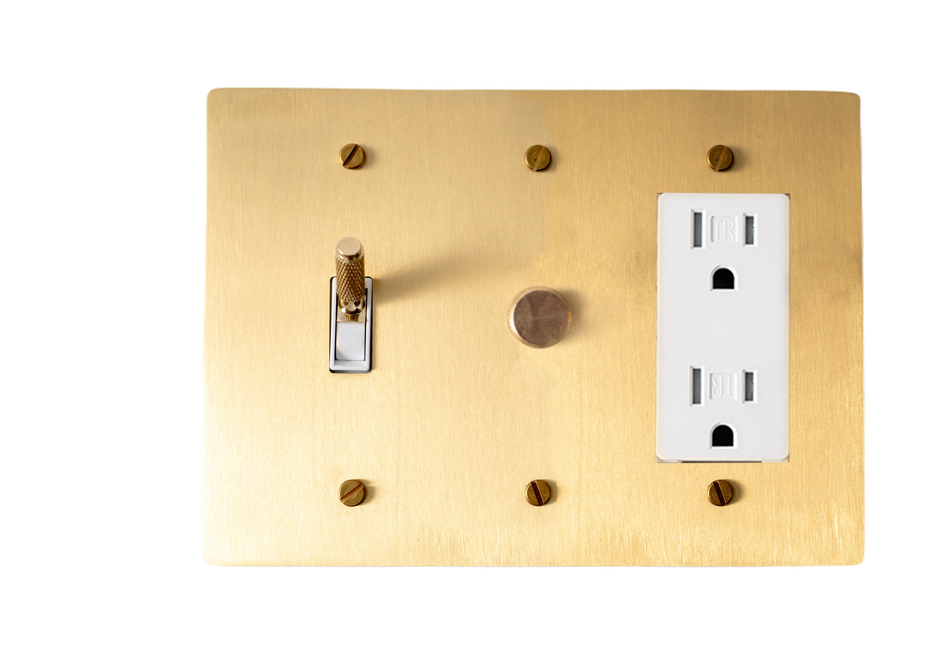 Toggle, Dimmer & Outlet Combo Switch Plates - Gold Brass Finish - Etsy