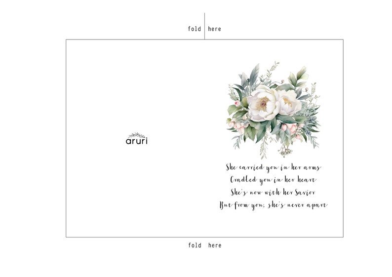 PRINTABLE DIGITAL Card Instant Download Christian Sympathy Condolence Card Comfort Grief Card Mother Mom image 2