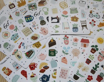 Cute Kawaii Sticker Sheet Set of 8– Journaling Stickers – Gift Stickers – Décor Stickers – Scrapbooking Stickers -FREE SHIPPING