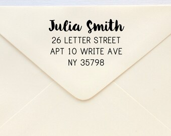 Custom Rubber Stamp - Custom Address Stamp - Return Address Stamp - Personalised Address Stamp - Gift - Brush Calligraphy