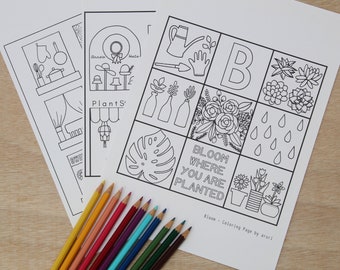 PRINTABLE Simple Easy Relaxing Coloring Pages Bundle of 3 -Digital Instant Download - Freestyle Coloring
