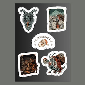 Krampus Sticker Sheet (5"x8")  - 5 Stickers