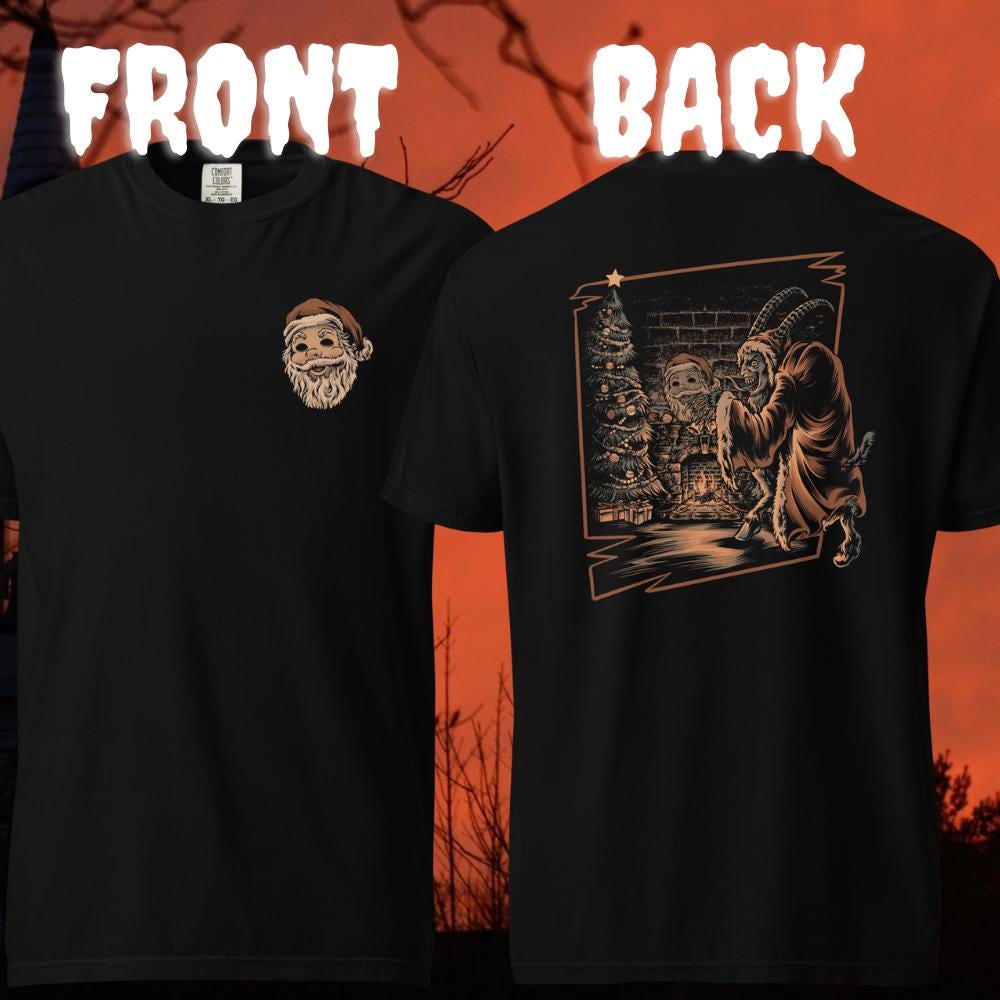 Santa x Krampus Shirt Design | Krampus Gift | Scary Movie Gift | Scary Movie Shirt | Spooky Christmas Shirt | Christmas Monster Shirt