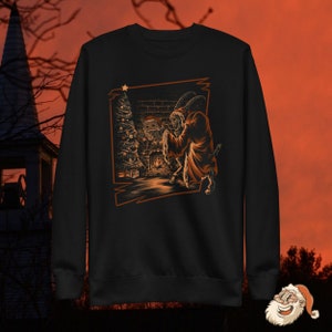 Krampus Pullover | Gruselige Weihnachten Pullover | Gruseliger Urlaub Rundhals | Krampus Geschenk | Krampus Weihnachtsgeschenk | Gruseliges Film-Liebhaber-Geschenk