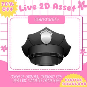 Sombrero de policía de Vtuber: Objeto animado (Live2D)