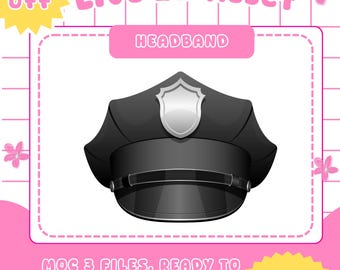 Vtuber Police Hat Asset: Animated Prop (Live2D)