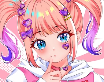 Foto de perfil de anime personalizada: Comisión de PFP para Twitch, VTuber