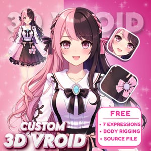Custom 3D VTuber Model: VRoid, Live2D Conversion, VRchat Avatar, Anime Vroid, Unity, Rigging