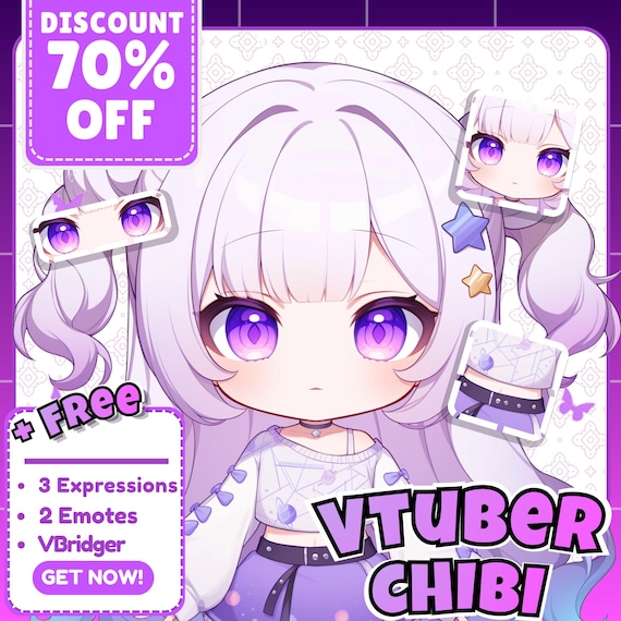 Custom Chibi VTuber Avatar Commission | Live2D Anime Streamer Character