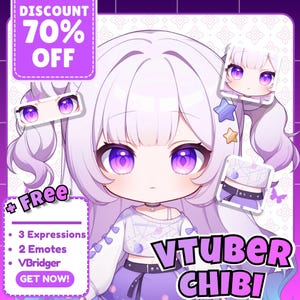 Custom Chibi Vtuber Model: Live2D Anime Character Design