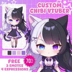 AANGEPASTE CHIBI VTUBER | Aangepast Vtuber-model, Vtuber-personage, Vtuber-ontwerp, live2d-model, anime-kunst, anime-personage