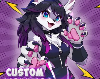 Aangepaste harige animekunst: Fursona PBB/Headshot Commission