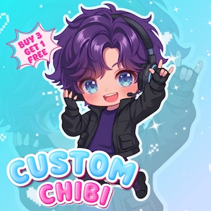Niestandardowa grafika chibi: Anime Pfp, ikona Twitcha (cyfrowa)