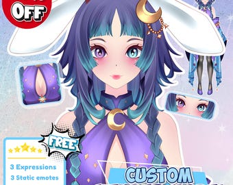 Modelo VTuber Live2D personalizado: Diseño de personajes de anime y montaje para streaming