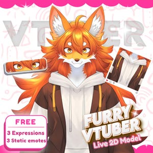 Benutzerdefinierte Furry VTuber Modell | Live2D Rig, freie Expression