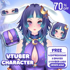 Custom Live2d Vtuber Model vbridger Commercial Use, Anime Character Design, Ready to Rigging use For Your Stream Vtuber Male Female