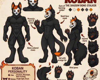 ファーリーリファレンスシート委託：カスタムファーソナ擬人化キャラクターデザイン