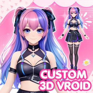 Custom 3D VTuber Avatar: Anime Style VRoid Model, Unity Rigged