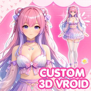 Custom 3D VTuber Model: VRoid, Live2D Conversion, VRchat Avatar, Anime Vroid, Unity, Rigging